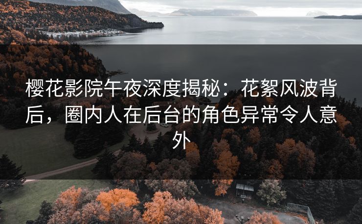 樱花影院午夜深度揭秘：花絮风波背后，圈内人在后台的角色异常令人意外