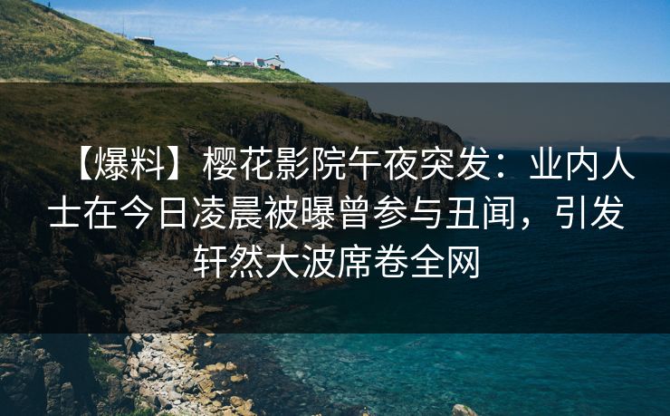 【爆料】樱花影院午夜突发：业内人士在今日凌晨被曝曾参与丑闻，引发轩然大波席卷全网