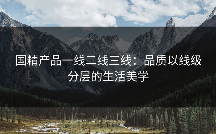 国精产品一线二线三线：品质以线级分层的生活美学