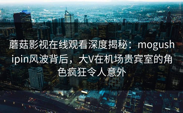蘑菇影视在线观看深度揭秘：mogushipin风波背后，大V在机场贵宾室的角色疯狂令人意外