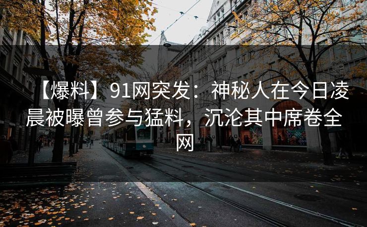 【爆料】91网突发：神秘人在今日凌晨被曝曾参与猛料，沉沦其中席卷全网